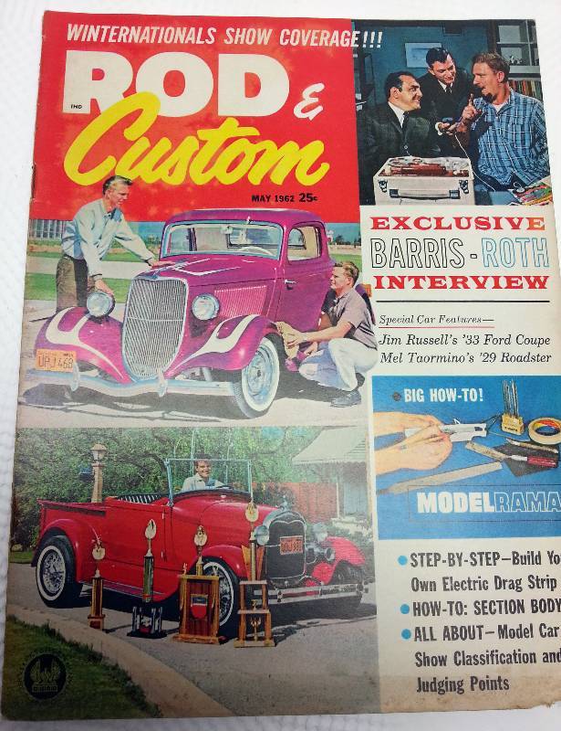 lot 1752 image: May 1962 Rod & Custom magazine with hours of enjoyable reading and cool old photos.