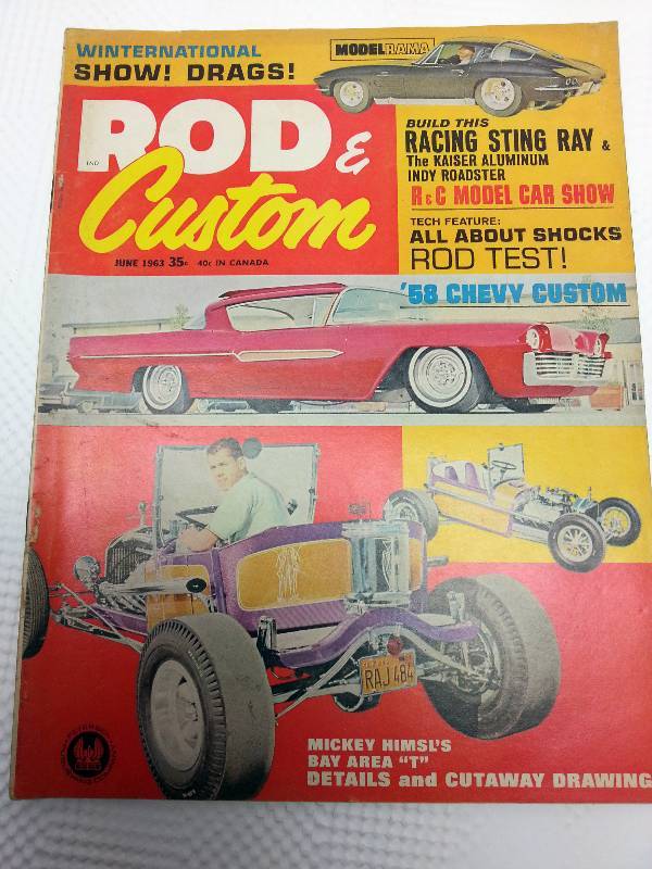 lot 1767 image: June 1963 Rod & Custom magazine with hours of enjoyable reading and cool old photos.
