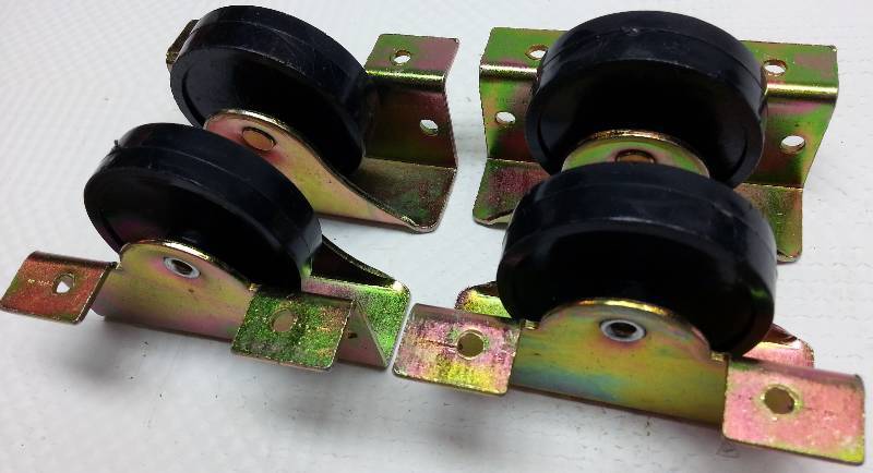 lot 1747 image: New set of 4 HD roller shelf assemblies with 1-78 inch hard plastic roller wheels