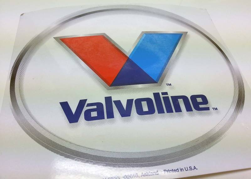 lot 9179-2 image: Cool Valvoline oil racing car tool box refrigerator 6 X 7 vinyl decal sticker.