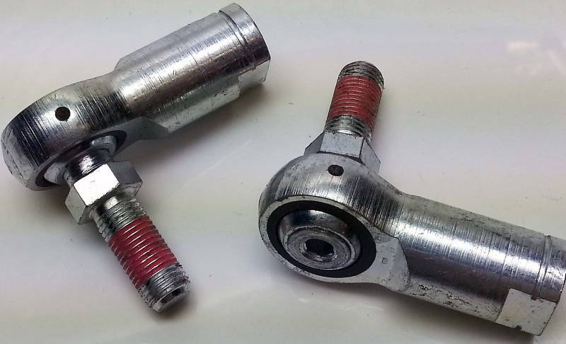 lot 9182 image: Pair (2) female Go Cart steel heim joint rod end shifter mechanical linkage stud