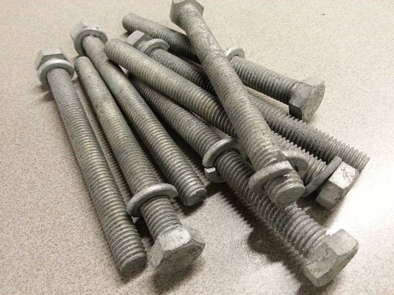 lot 1818 image: Set of 8 galvanized 12 coarse thread bolts about 5-12 inches long.  Great for a boat dock.