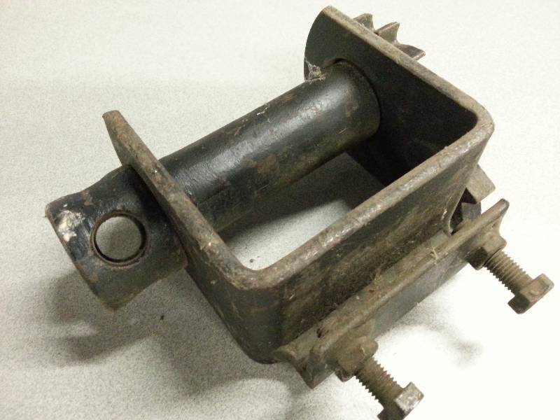 lot 1826 image: OTR truck trailer strap ratchet clamp on the rail.  Might even be a new one.  Regardless its in nice condition