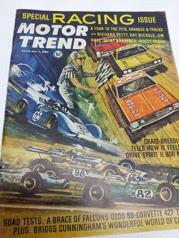 lot 1768 image: March 1966 Motor Trend original magazine.