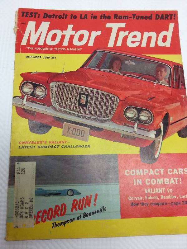 lot 1770 image: December 1959 Motor Trend original magazine.