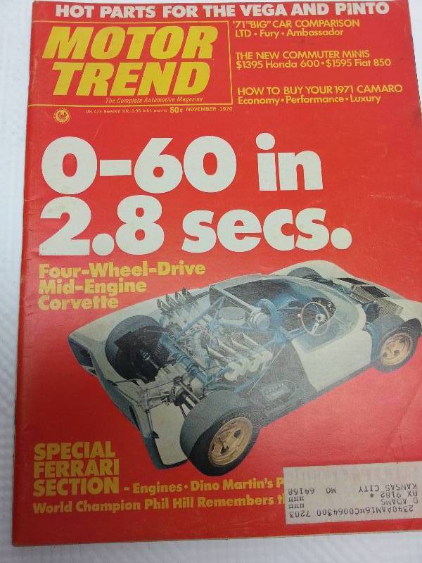 lot 1772 image: November 1970 Motor Trend original magazine.