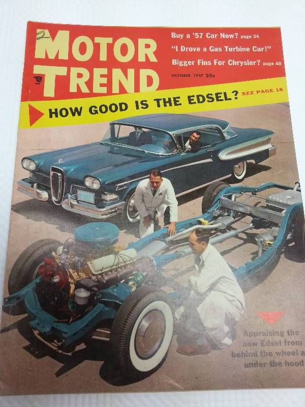 lot 1777 image: October 1957 Motor Trend original magazine.