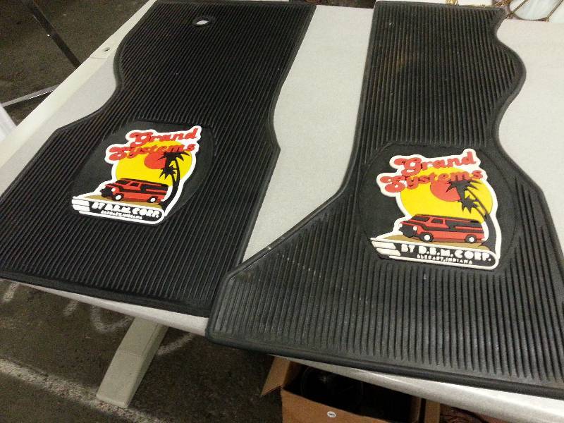lot 3001 image: In case you  missed the Van Craze a few years ago, you can start it again with these Universal cool old but new front floor mats
