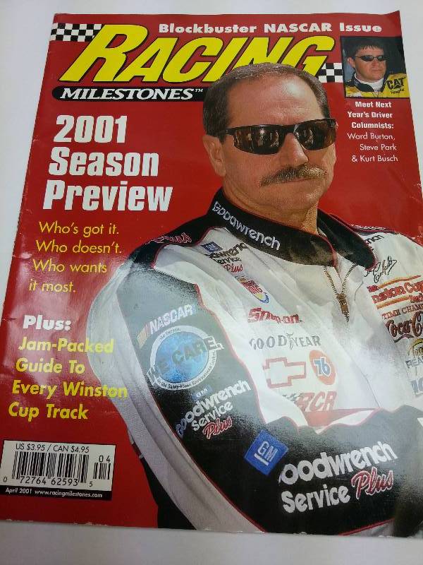 lot 1854 image: Racing Milestones full color magazine NASCAR issue with 2001 Season preview