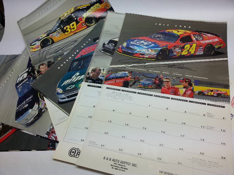 lot 1861 image: Total of 6 beautiful color 12 month calendars by Dupont with all month photos suitable for framing