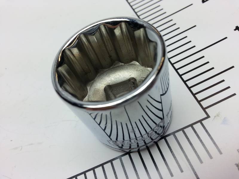 lot 1901 image: New Stanley Tools 38 drive Chrome size 78 12-point socket.  Maybe pick it up for less than a dollar $$$$