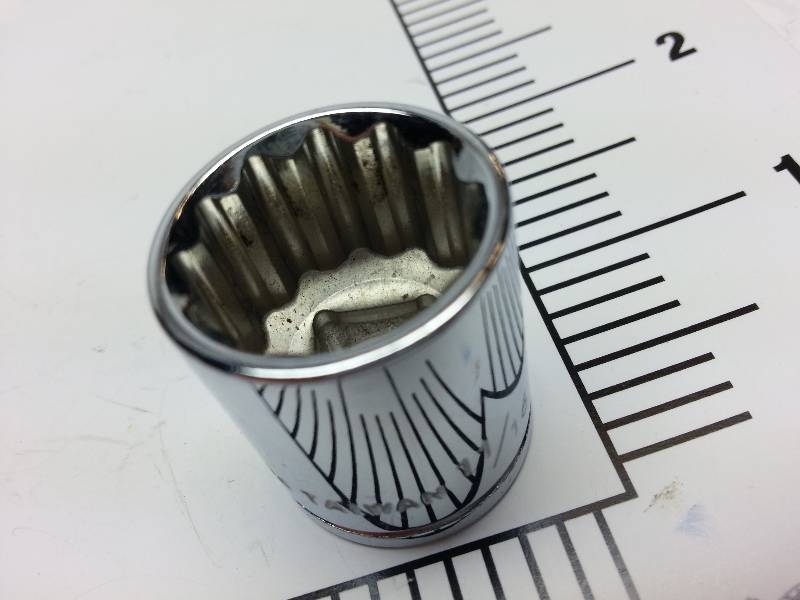 lot 1903 image: New Stanley Tools 38 drive Chrome size 1116 12-point socket.  Maybe pick it up for less than a dollar $$$$