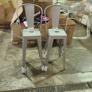 lot 2 image: Metal Barstools Set of 2 - 30 inch high seat