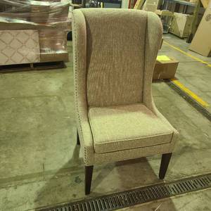 lot 8 image: Tall Tan Dining Chair Single