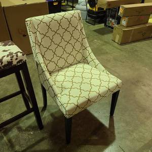 lot 11 image: Dining Chair Gold and Cream Single