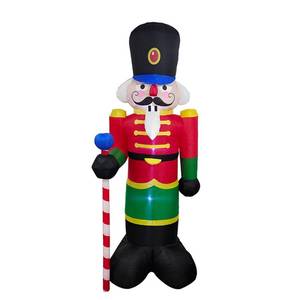 lot 64897 image: ALEKO Giant Inflatable Nutcracker with UL Certified Blower and LED Lights - 8 Foot