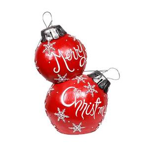 lot 64898 image: Alpine Corporation Christmas Ball Ornament with Color Changing LED Light, Indoor Festive Holiday D�cor for Home, Red