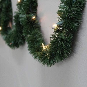 lot 64900 image: Set of 2 Brite Star 12-Feet Direct Plug in Lighted Pine Garland with 35 Count Clear Mini Lights