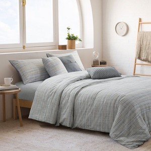 lot 64922 image: Gray Standard Cotton 200 TC Reversible 6 Piece Comforter Set Queen