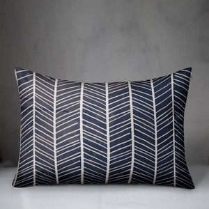 lot 64933 image: Set of 6 Emrey Chevron Lines Outdoor Rectangular Pillow Cover & Insert