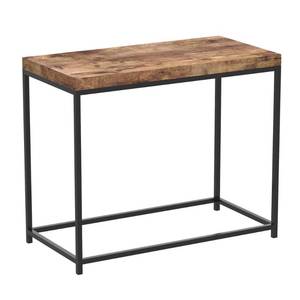 lot 64935 image: Safdie & Co. Accent Table Brown Reclaimed Wood Black Metal Rectangle 24L