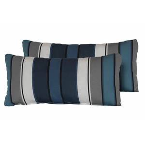 lot 64951 image: Montauk Stripe Rectangle Outdoor Lumbar Pillow (Set of 2)