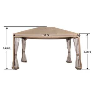 lot 64954 image: 13 Ft. W x 10 Ft. D Steel Patio Gazebo. Retail $379.99 Open Box