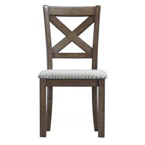 lot 64961 image: Hillary Cross Back Side Chair in Nutmeg (Set of 2). Open Box