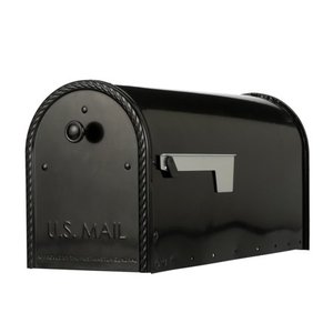 lot 66974 image: Gibraltar Mailboxes Edwards Large, Steel, Post Mount Mailbox, Black