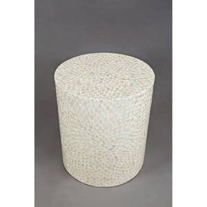 lot 66975 image: Drum End Table. Retail $126.99. Open Box, Chipped on Top