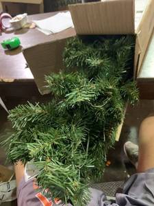 lot 66987 image: Artificial Garland - 9 foot. LED(Untested) Christmas Garland
