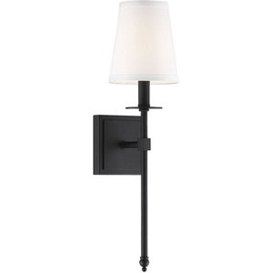 lot 66989 image: Monroe Matte Black 20-Inch One-Light Sconce. Set of 2 Open Box