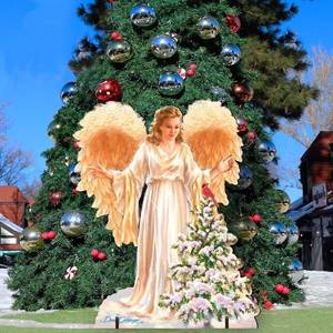 lot 66991 image: Woodland Angel Home and Outdoor Decor Lawn ArtFigurine. 32�� Tall. Retail $152.99