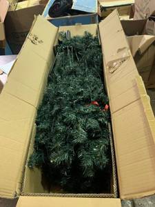 lot 66994 image: 7.5 Ft Pre-lit Pvc Artificial Christmas Tree Auto-spreadclose Up Premium Spruce