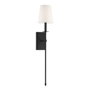 lot 67006 image: 9-7144-1-89-Savoy House-Monroe - One Light Wall Sconce Matte Black Finish with White Shade