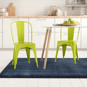 lot 67023 image: Lime Gilberto Slat Back Stacking Side Chair (Set of 2)