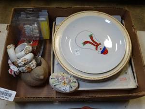 lot 37548 image: Lot of Plates. Napkin Rings, Adhesive Embellishments, Etc