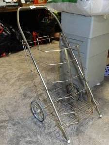 lot 37635 image: Metal Push Cart for Holding Bags