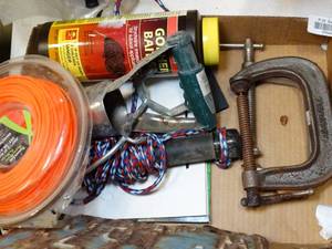 lot 37644 image: Lot of Clamps, License Plate, Trimmer Line, Etc