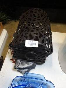 lot 37651 image: Decorative Metal Box, Nice Soft Blanket Throw & Silver Valance with Beaded Trim