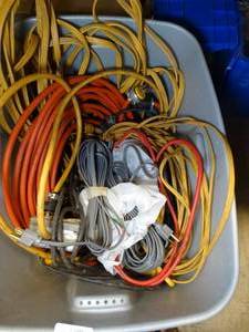 lot 37687 image: Tub Full of Extension Cords