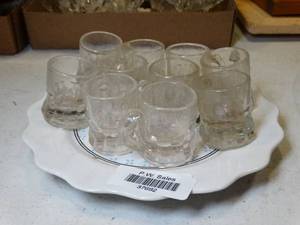 lot 37692 image: Mini Beer Mugs Lot with China Platter