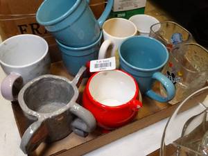 lot 37693 image: Mickey Mouse Drinking Glasses & Small Collection of Mugs