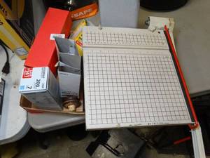 lot 37715 image: Paper Cutter & Other Office Supplies - Plus 3 Yoga Blocks