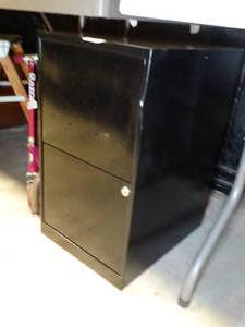 lot 37738 image: 2-Drawer Black File Cabinet