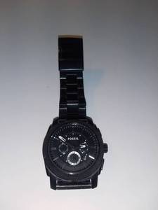 lot 3022 image: Fossil PR5404 Mens Black Silicone Analog Quartz Watch