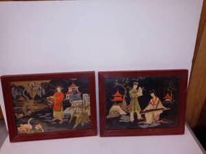 lot 3155 image: Lot of 2 MCM-themed framed artworks