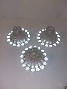 lot 4114 image: 3 Glass Candlestick Holders - Boopie - Candlewick