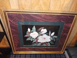 lot 4204 image: Framed Floral Print - Shipman