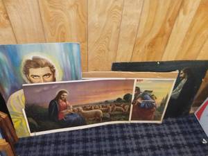 lot 4212 image: Lot of 4 Unframed Religious Prints